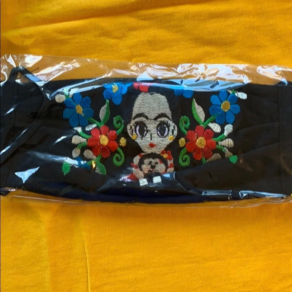 Triple layer Reusable embroide face mask F…